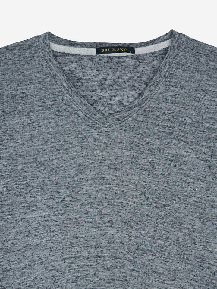 Grey Light Weight V-Neck T-Shirt Brumano Pakistan