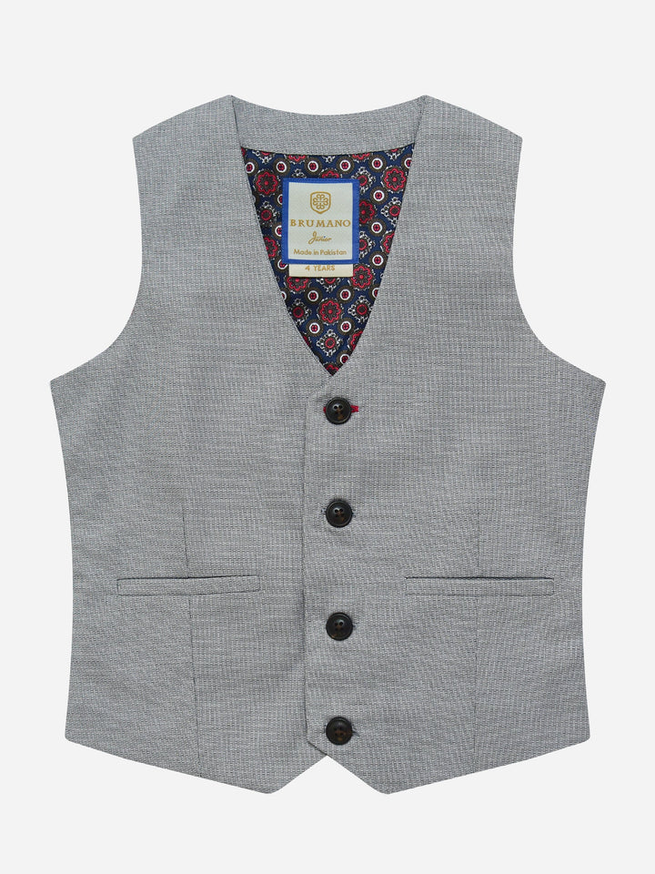 Grey Structured Suit Waistcoat Brumano Pakistan