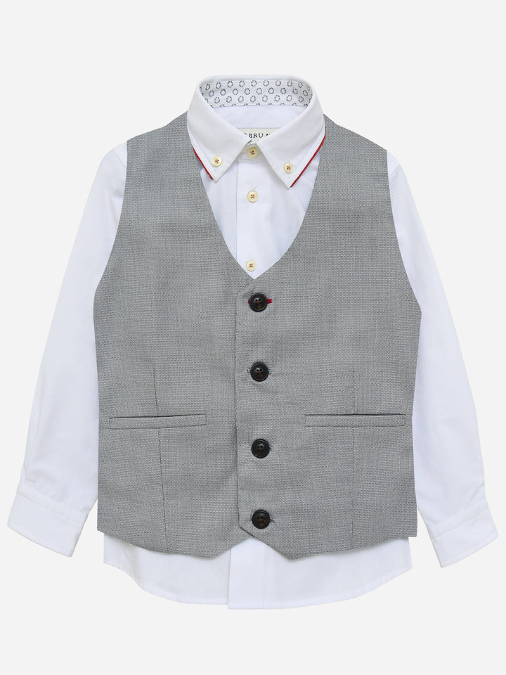 Grey Structured Suit Waistcoat Brumano Pakistan