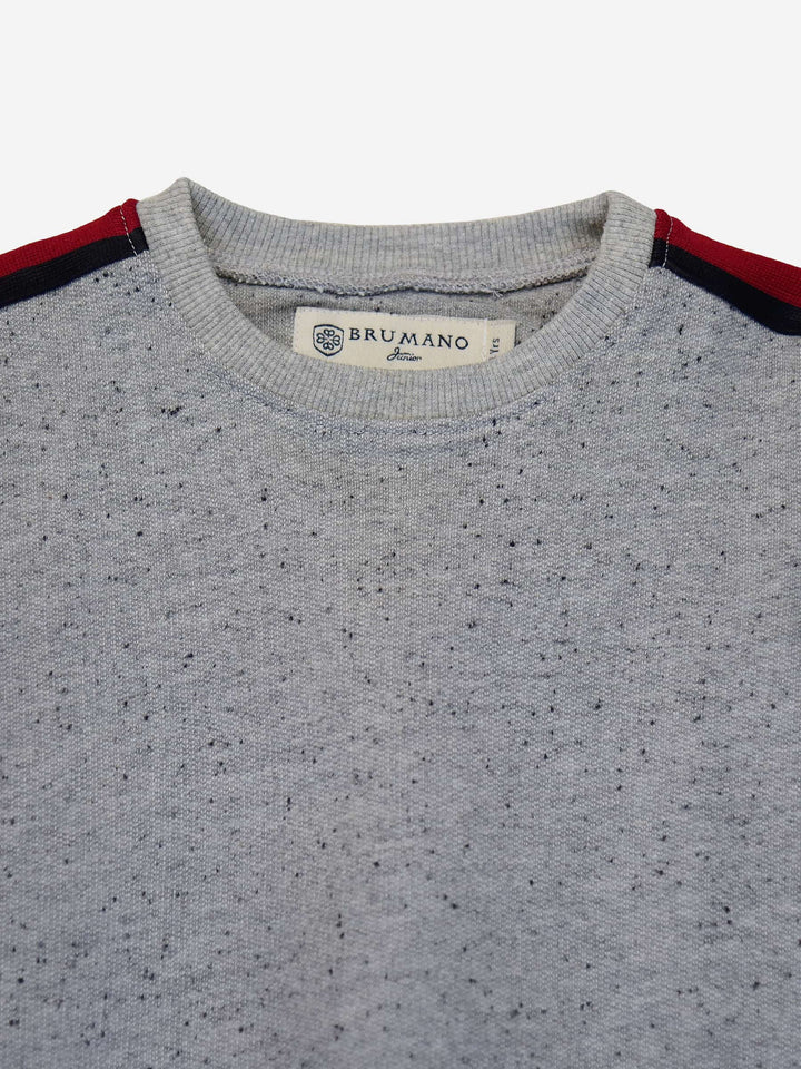 Grey Sweatshirt With Red Stripe Detailing Brumano Pakistan