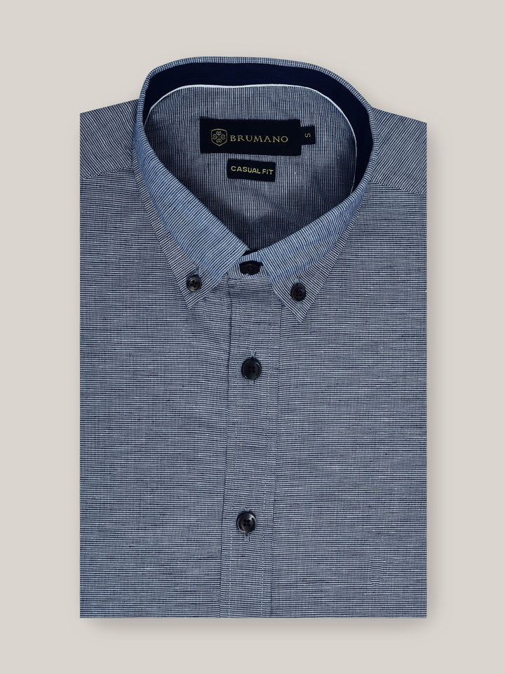 Grey Micro Houndstooth Button Down Shirt Bruamano Pakistan