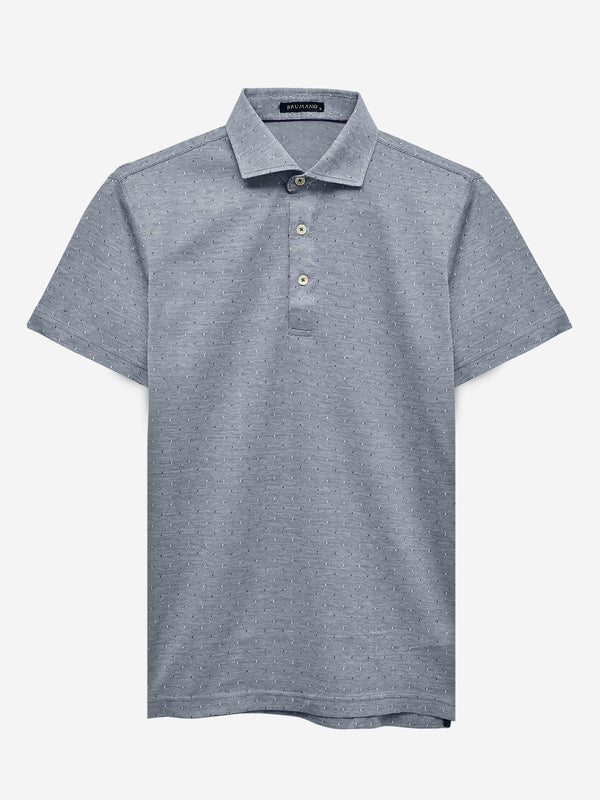 Grey Polka Dot Mercerized Polo With Cutaway Collar Brumano Pakistan