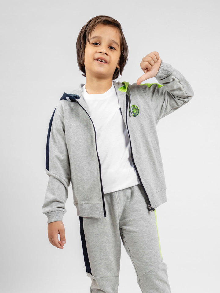 Grey Tracksuit With Hoodie & Jogger Pajama - Pack Of 2 PC Brumano Pakistan