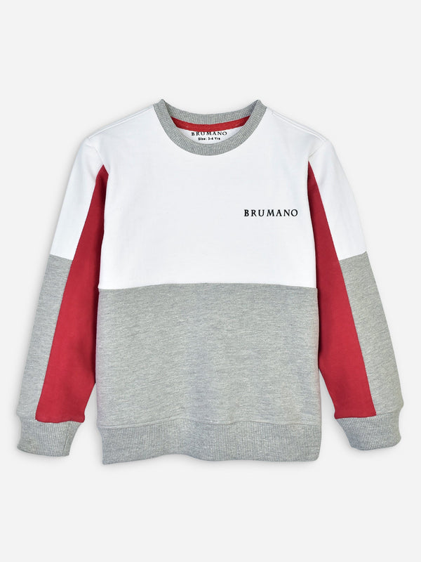 Grey & White Raglan Sleeves Casual Sweatshirt Brumano Pakistan