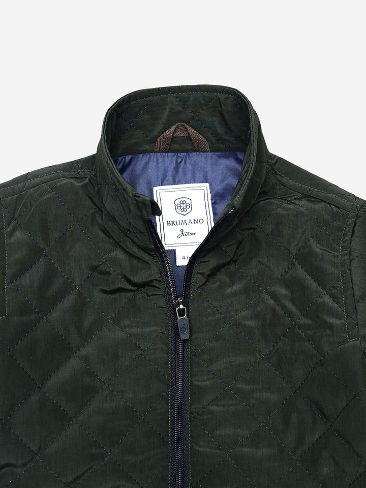 Horizontal Olive Quilted Jacket Brumano Pakistan