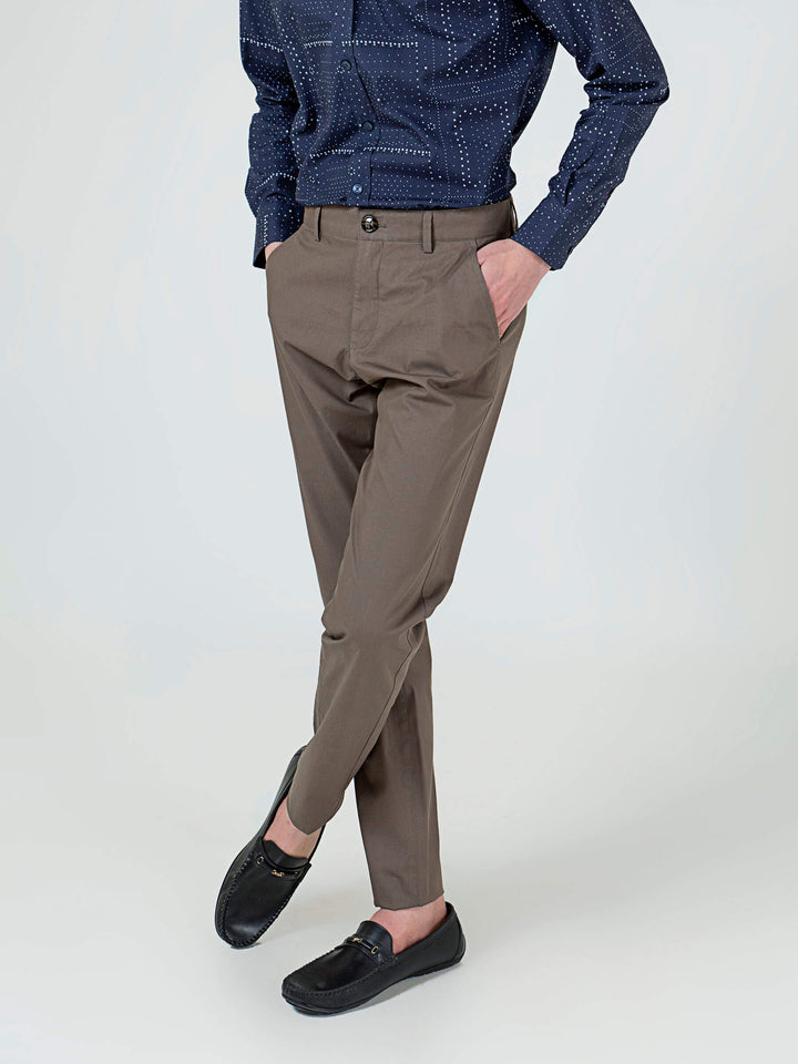 Khaki Satin Slimfit Chino Brumano Pakistan