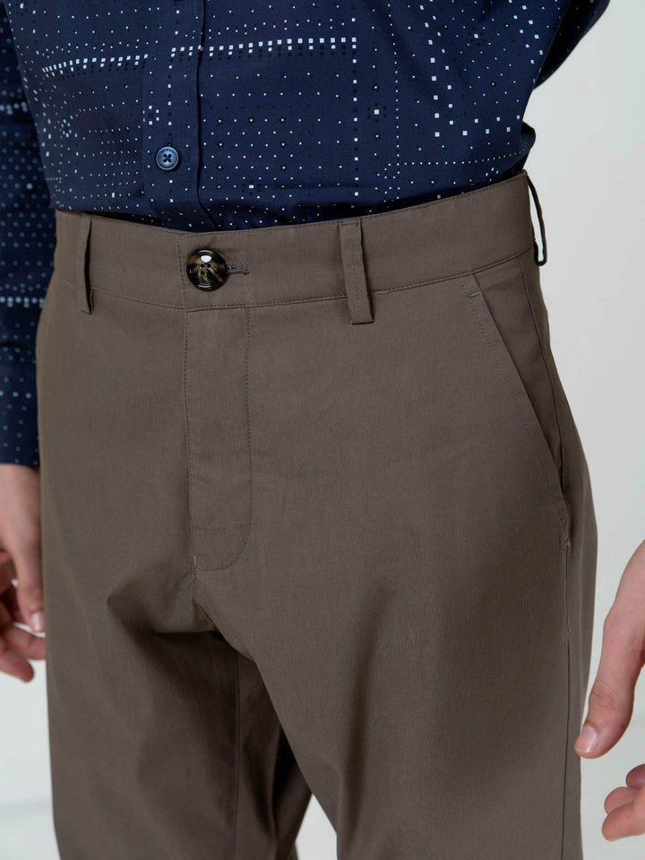 Khaki Satin Slimfit Chino Brumano Pakistan