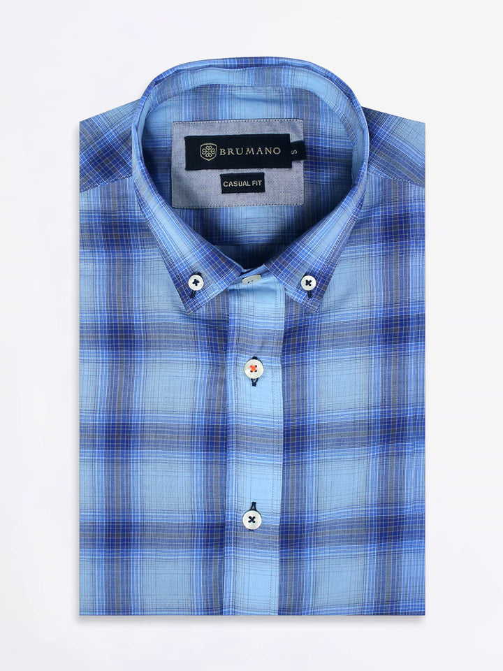 Light Weight Blue Checkered Shirt Brumano Pakistan