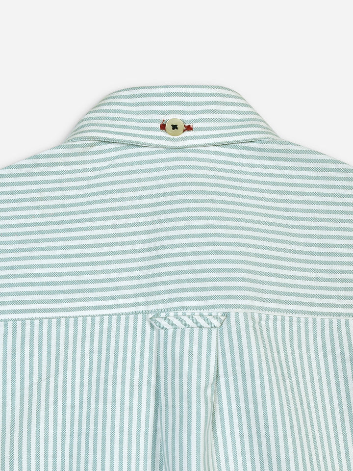 Light Green Oxford Striped Long Sleeve Casual Shirt Brumano Pakistan