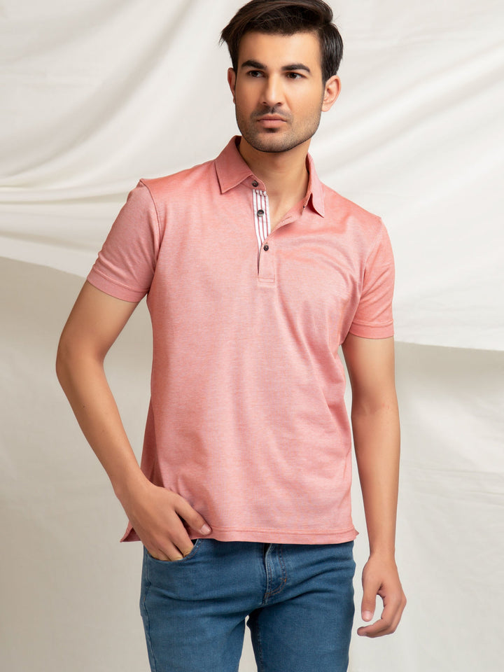 Light Orange Pique Mercerized Polo Brumano Pakistan