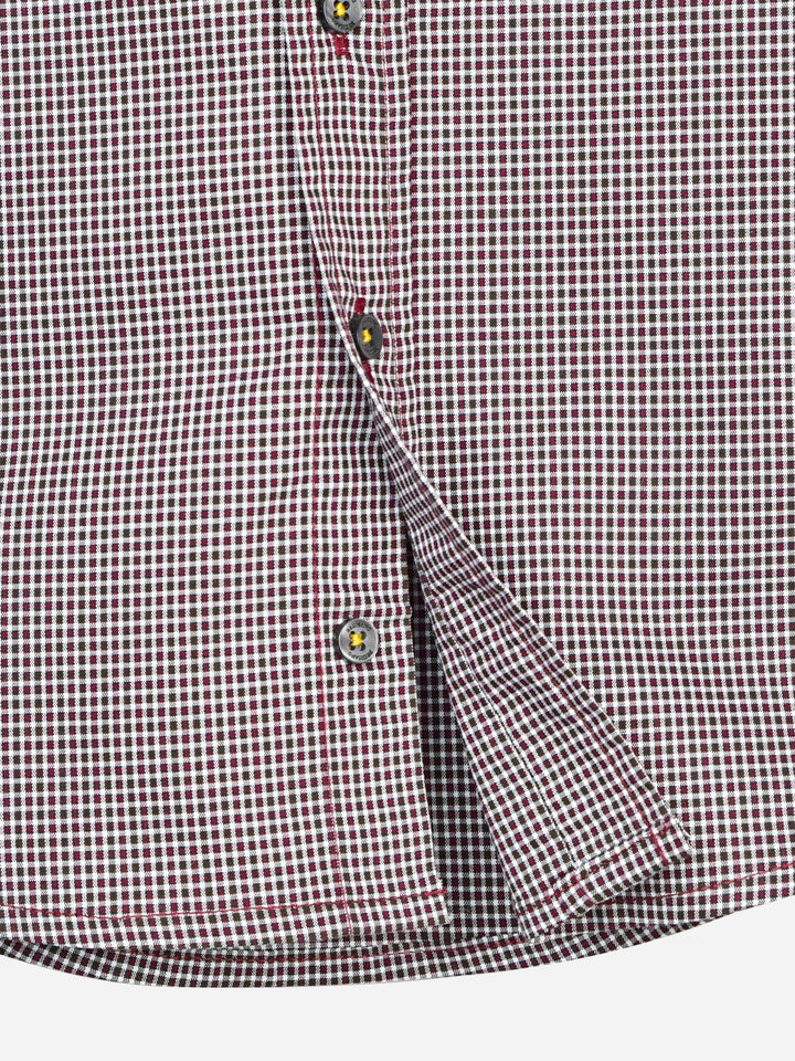 Maroon Micro Checkered Short Sleeve Shirt Brumano Pakistan