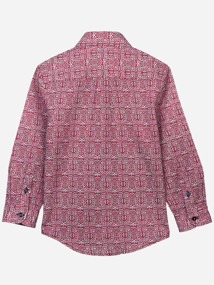 Maroon Motif Patterned Casual Shirt Brumano Pakistan