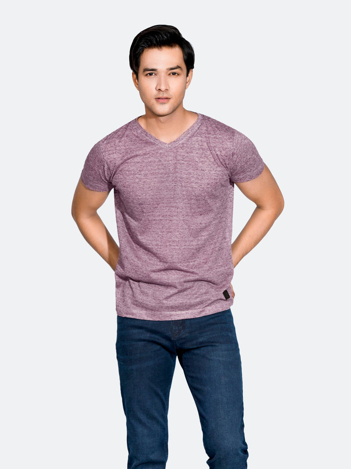 Maroon Light Weight V-Neck T-Shirt Brumano Pakistan 