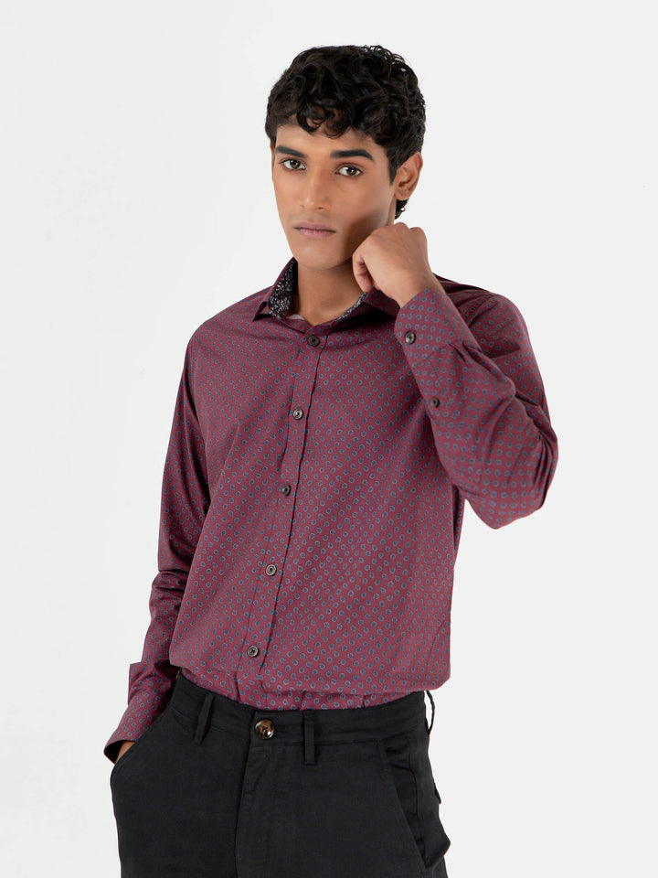 Maroon Paisley Printed Shirt Brumano Pakistan