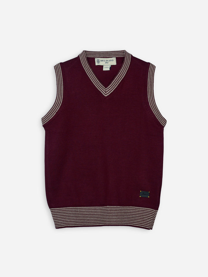 Maroon Sleeveless Casual Sweater Brumano Pakistan