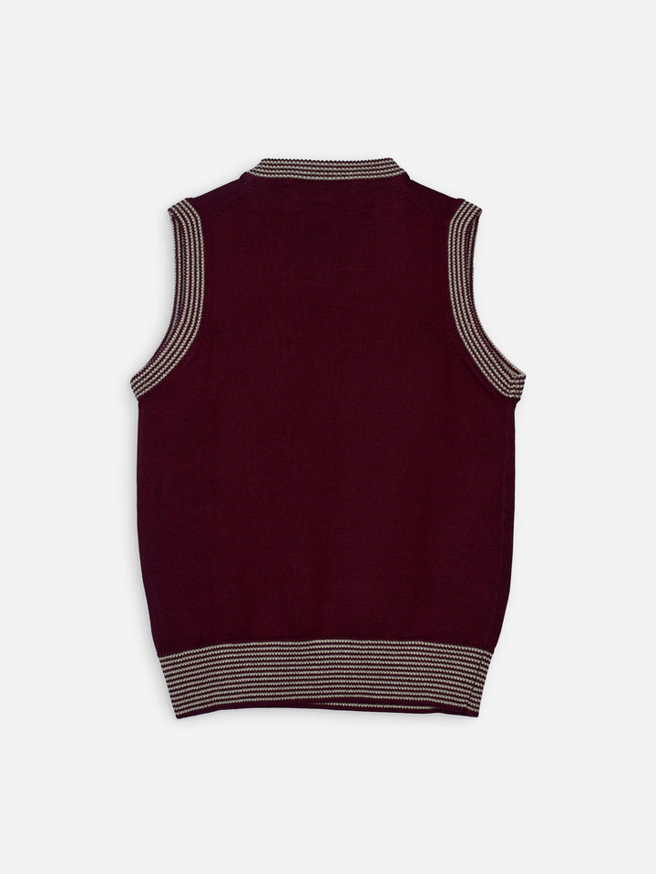 Maroon Sleeveless Casual Sweater Brumano Pakistan