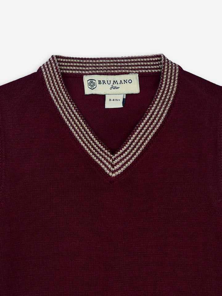 Maroon Sleeveless Casual Sweater Brumano Pakistan