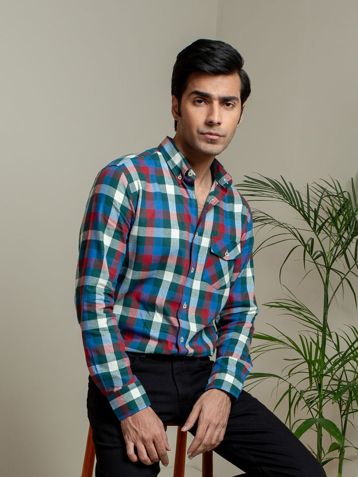 Multi Color Flannel Checkered Shirt Brumano Pakistan