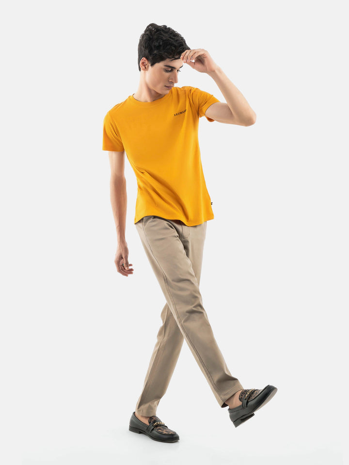 Mustard Basic Crew Neck T-Shirt Brumano Pakistan