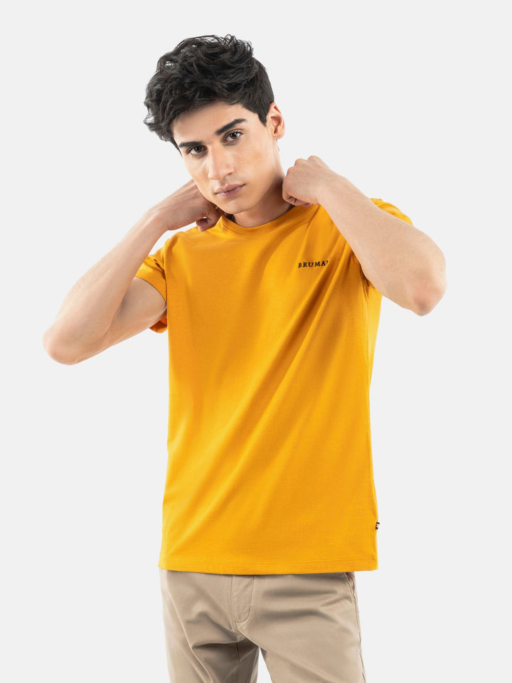 Mustard Basic Crew Neck T-Shirt Brumano Pakistan