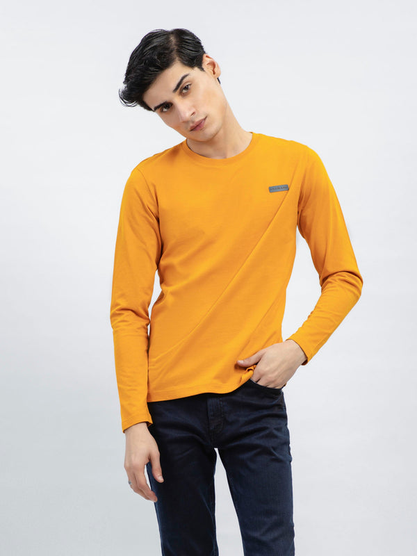 Mustard Long Sleeve Crew Neck T-Shirt Brumano Pakistan