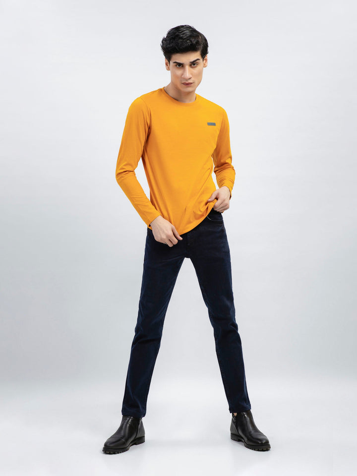 Mustard Long Sleeve Crew Neck T-Shirt Brumano Pakistan