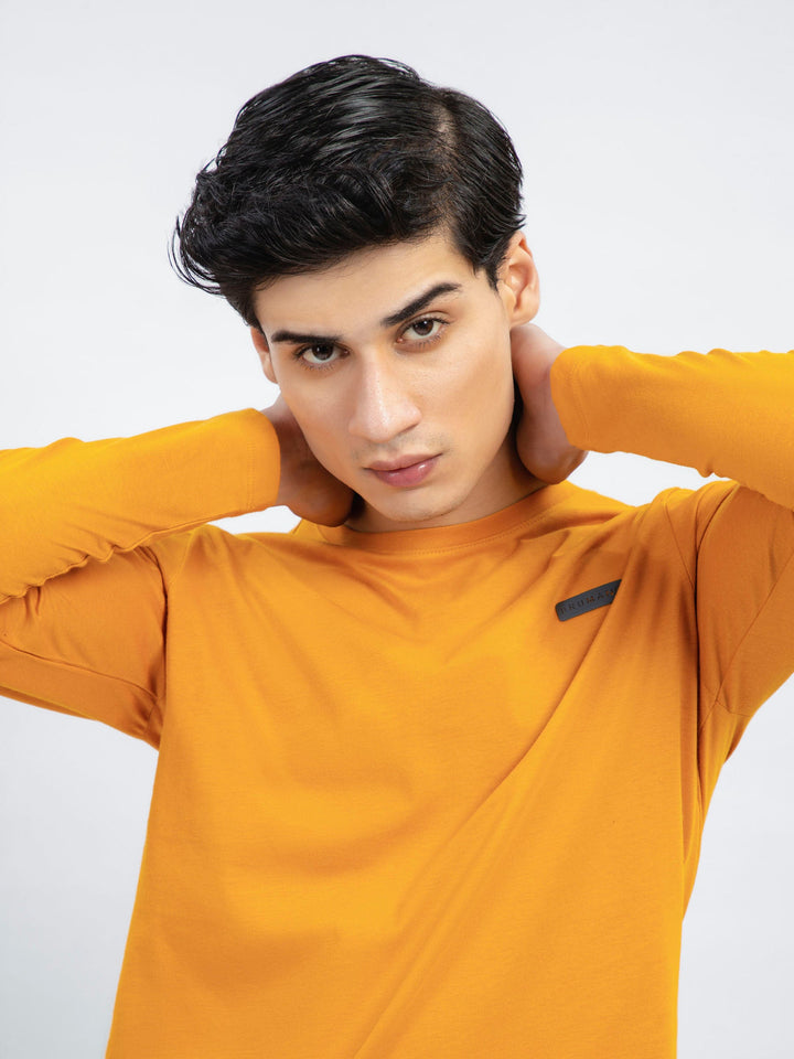 Mustard Long Sleeve Crew Neck T-Shirt Brumano Pakistan