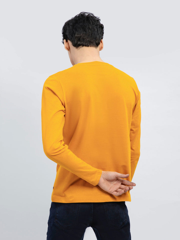 Mustard Long Sleeve Crew Neck T-Shirt Brumano Pakistan