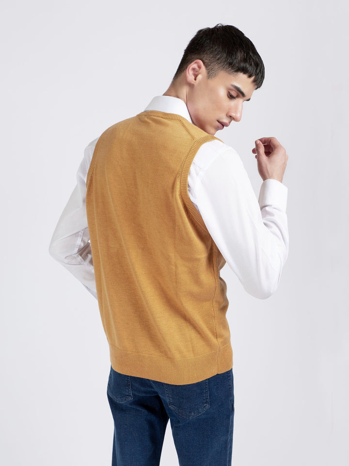 Mustard Wool Blended Sleeveless Sweater Brumano Pakistan