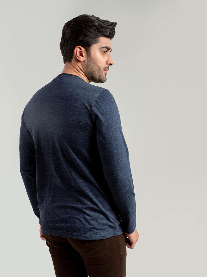 Navy Blue Neppy Long Sleeve T-shirt Brumano Pakistan