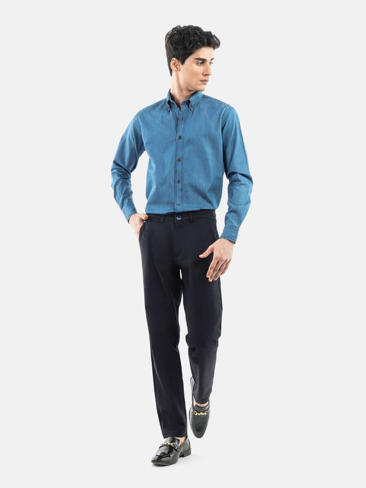 Navy Blue Basic Casual Fit Chinos Brumano Pakistan