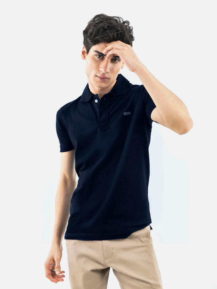 Navy Blue Basic Pique Polo Shirt Brumano Pakistan