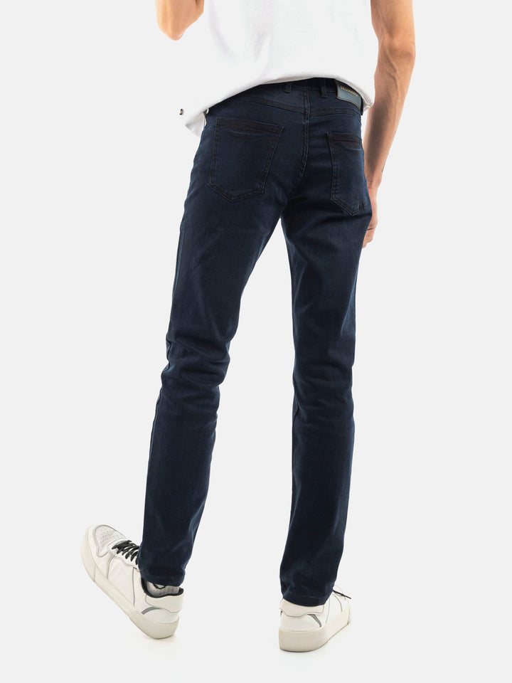 Navy Blue Micro Modal Slim Fit Denim Jeans Brumano Pakistan