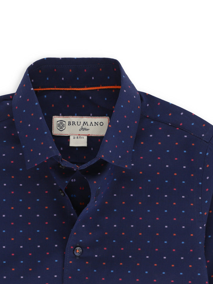 Navy Blue Multi Color Dot Casual Shirt Brumano Pakistan