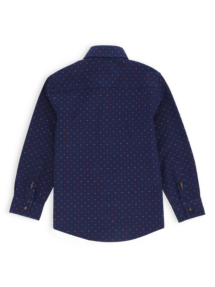 Navy Blue Multi Color Dot Casual Shirt Brumano Pakistan