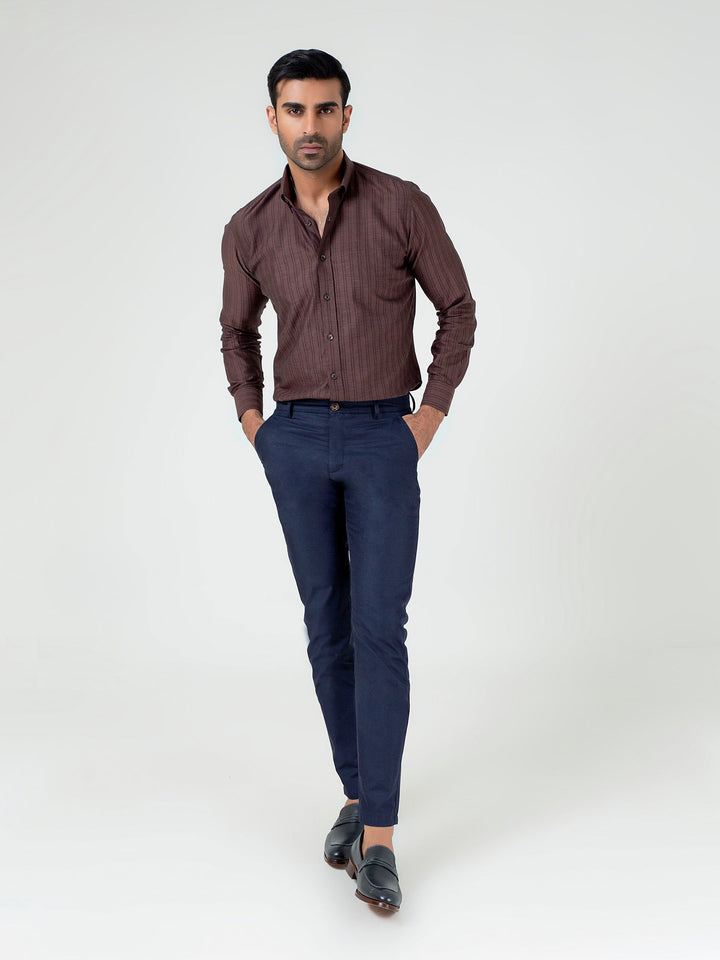 Navy Blue Satin Slimfit Chino Brumano Pakistan