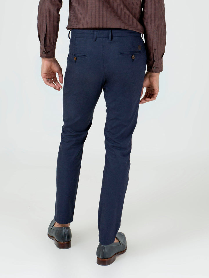 Navy Blue Satin Slimfit Chino Brumano Pakistan