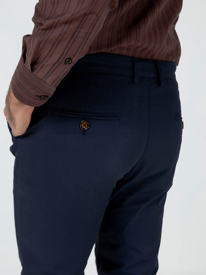 Navy Blue Satin Slimfit Chino Brumano Pakistan