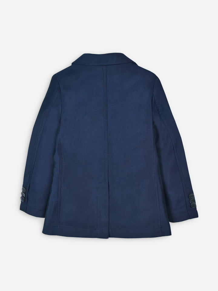 Navy Blue Silk Blended Kids Blazer Brumano Pakistan