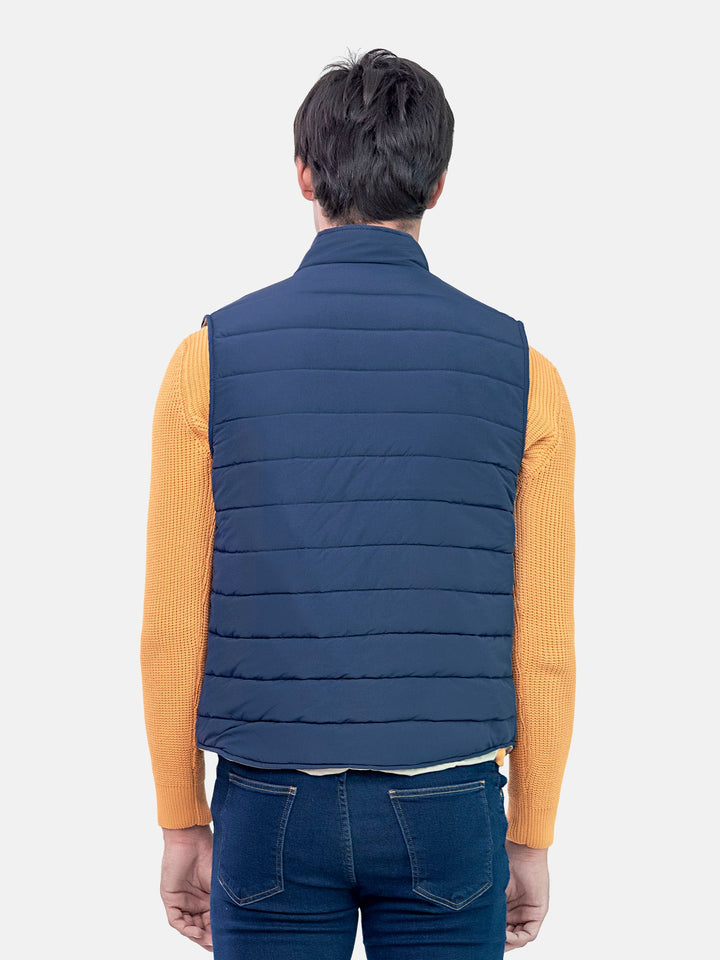 Navy Blue Sleeveless Quilted Gilet Brumano Pakistan