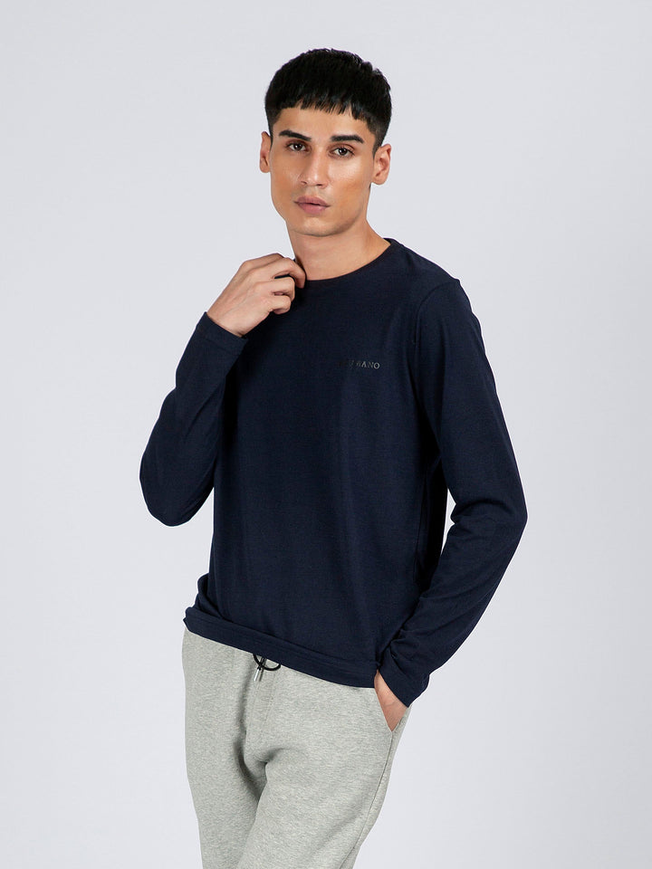 Navy Blue Super Soft Long Sleeve T-Shirt Brumano pakistan