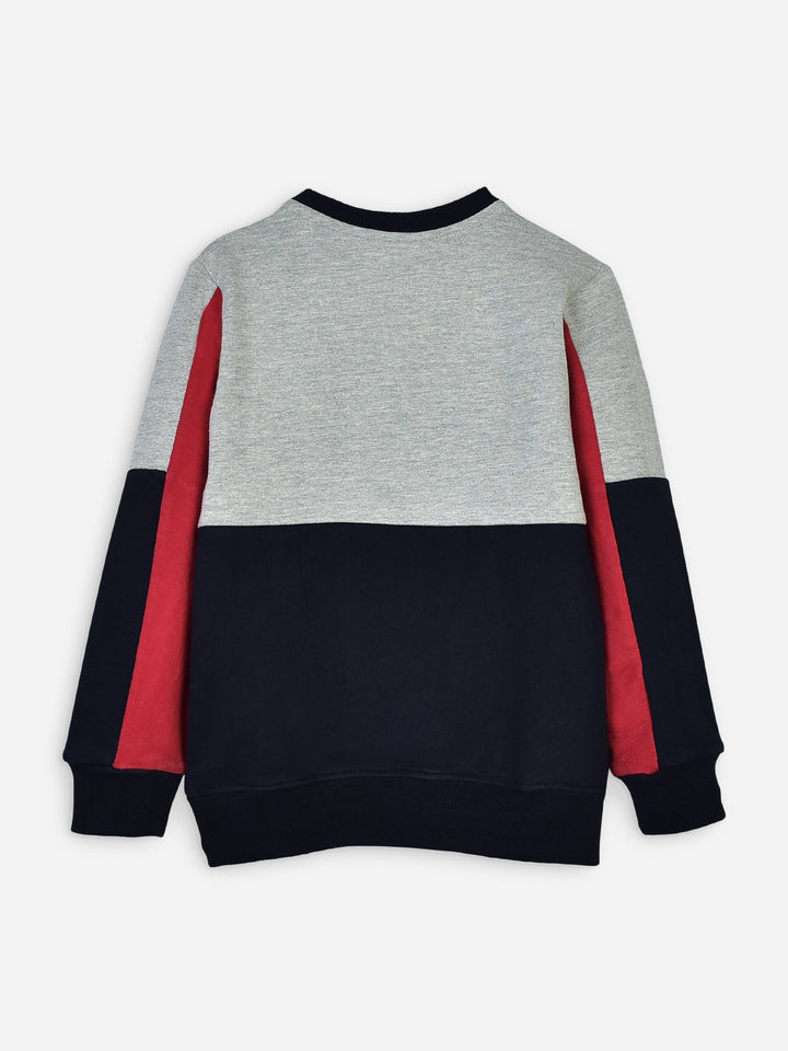 Navy Blue & Red Raglan Sleeves Casual Sweatshirt Brumano Pakistan