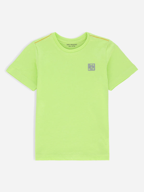 Neon Green Basic Crew Neck Casual T-Shirt Brumano Pakistan