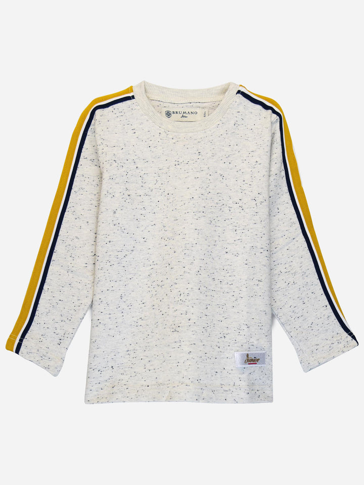 Offwhite Sweatshirt With Yellow Stripe Detailing Brumano Pakistan