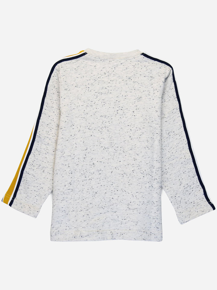 Offwhite Sweatshirt With Yellow Stripe Detailing Brumano Pakistan