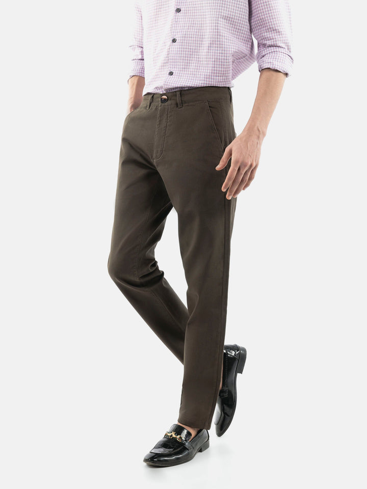 Olive Green Basic Casual Fit Chinos Brumano Pakistan