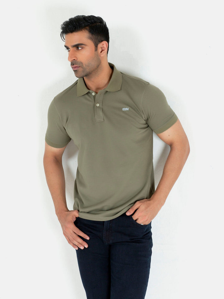 Olive Green Basic Pique Polo Shirt Brumano Pakistan