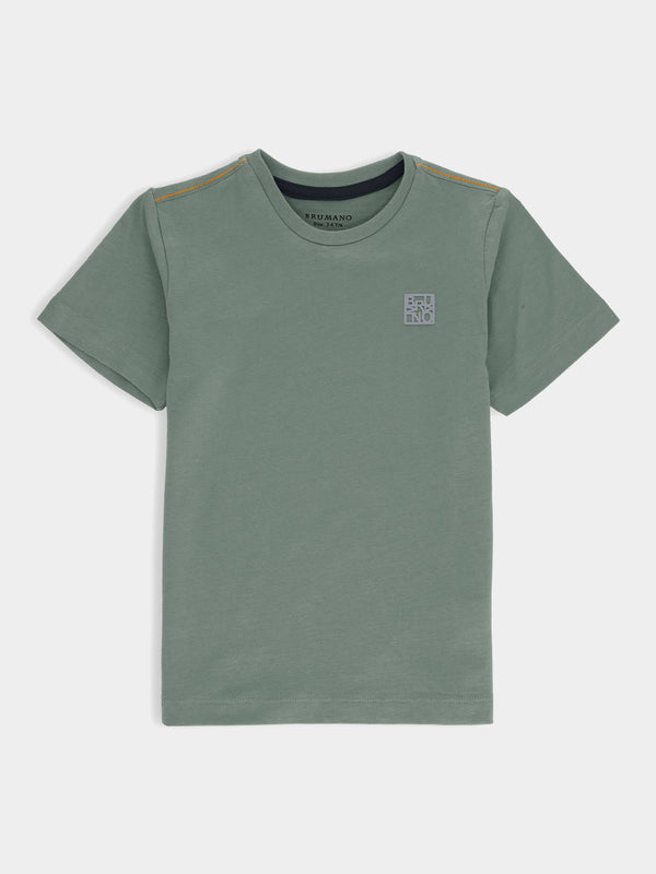 Olive Green Crew Neck Casual T-Shirt