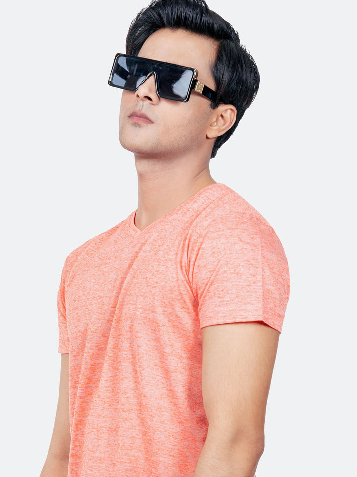 Orange Light Weight V-Neck T-Shirt Brumano Pakistan