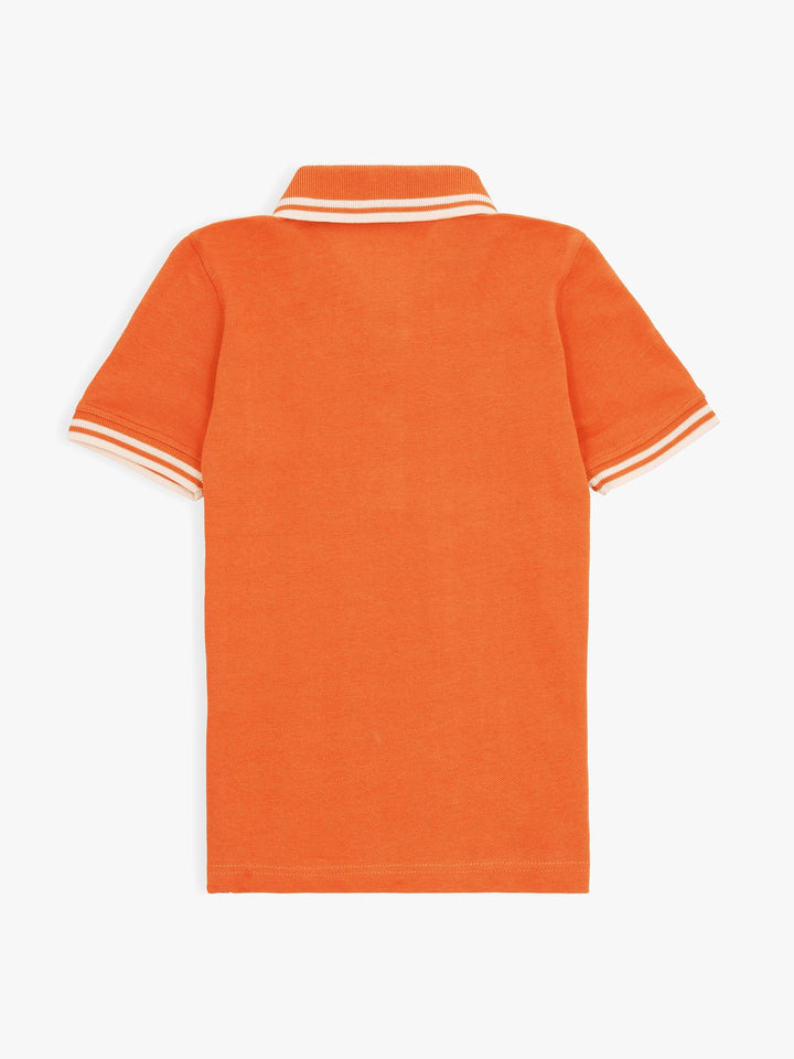 Orange Pique Casual Tipped polo Brumano Pakistan